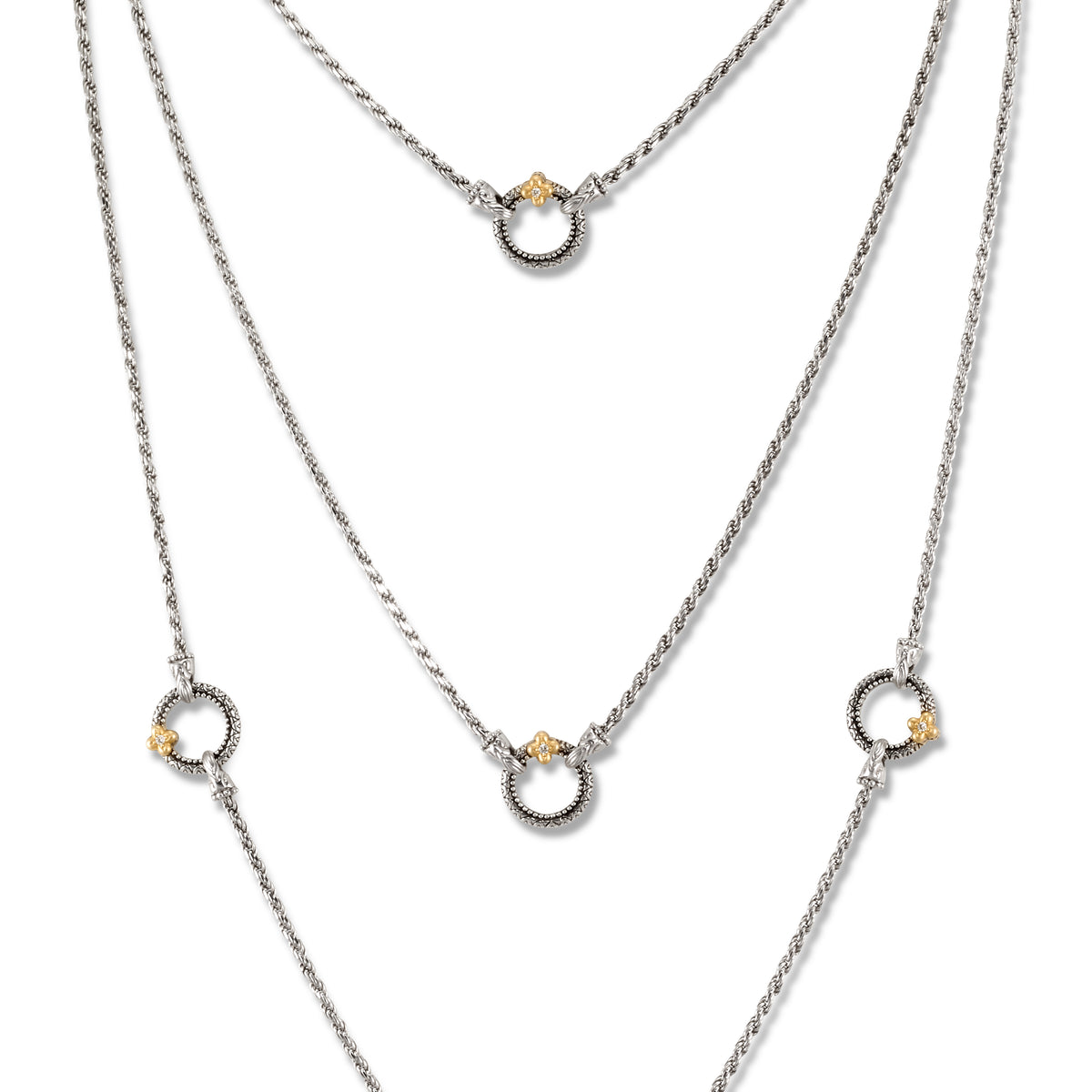 Signature Lotus Layered Chain Necklace – Diamond– Barbara Bixby