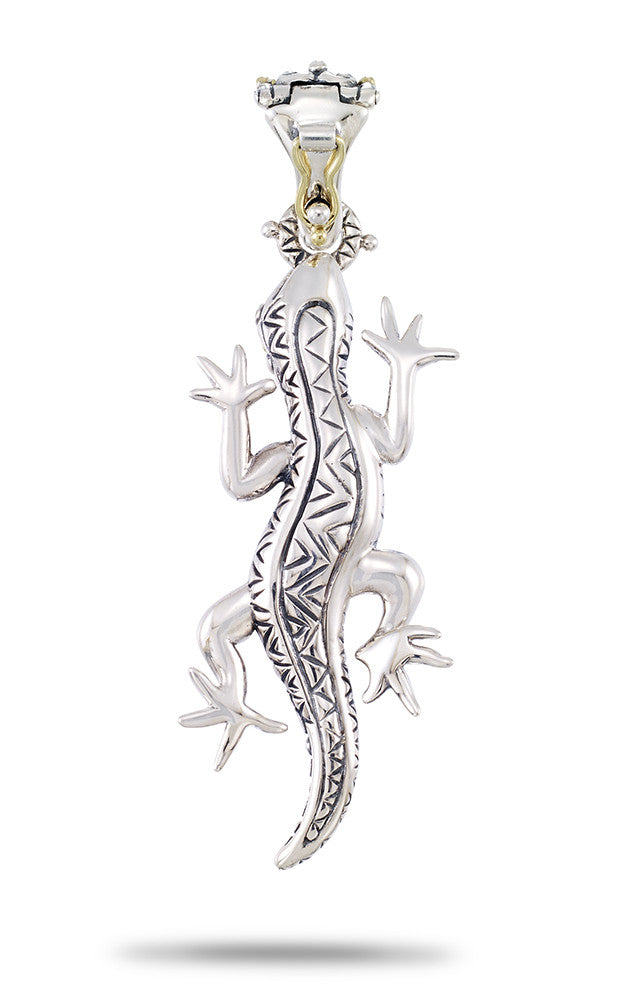 Gecko Pendant – Diamond, Opal & Blue Topaz– Barbara Bixby