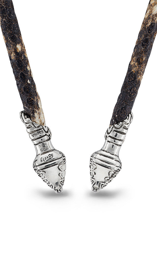 Zen Garden Snake leather Necklace - Diamond & Ruby – Barbara Bixby